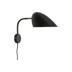 Gerbil Matt Black And Matt Antique Brass Wall Lamp