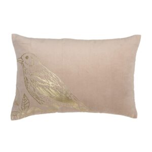 600X400 Rectangle Cushion In Nature Colour - Gold Bird Print