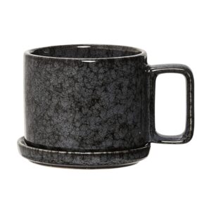 Ø10cm Mug With Saucer In Black Colour
