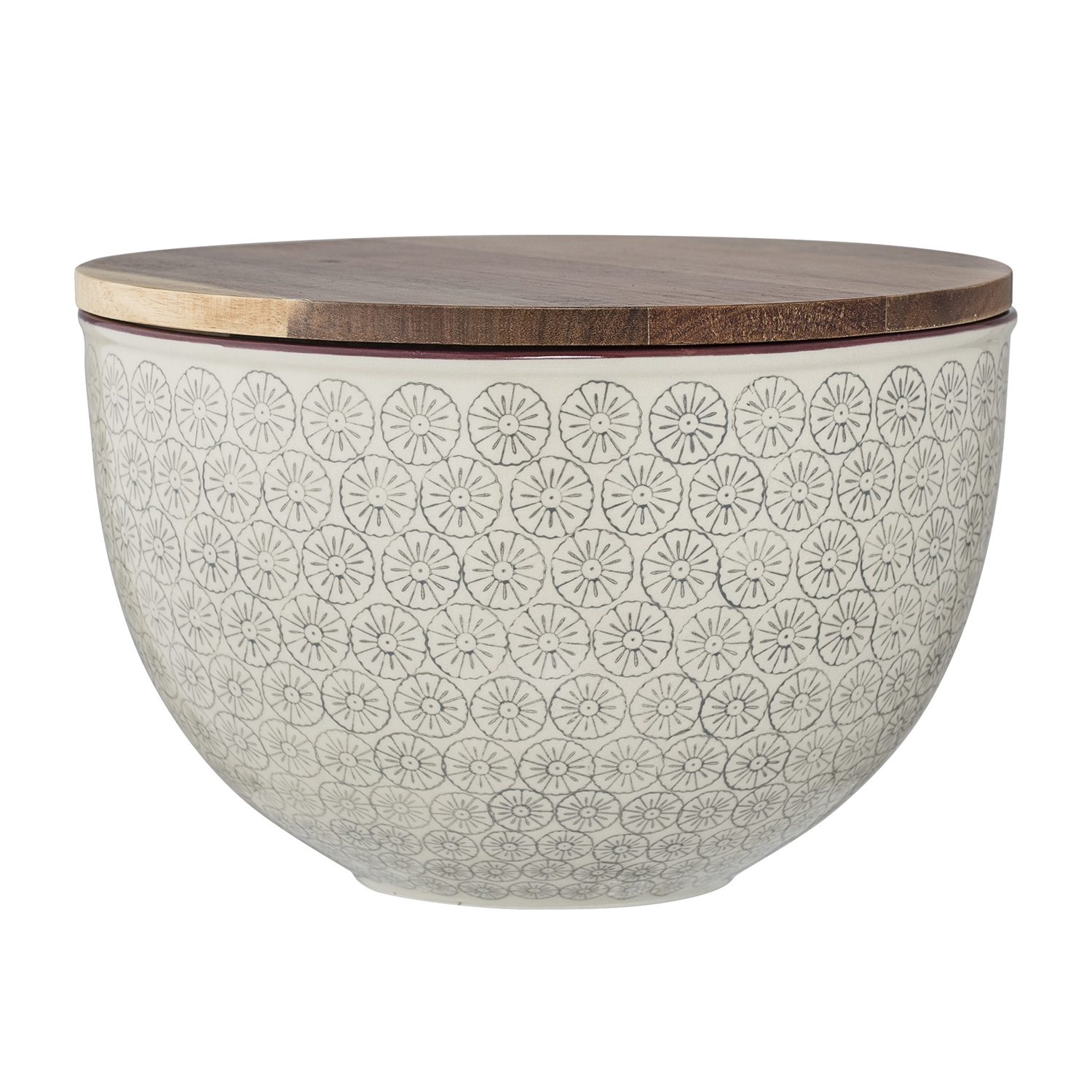 A623214 Ø23cm Bowl With Lid In White And Nature