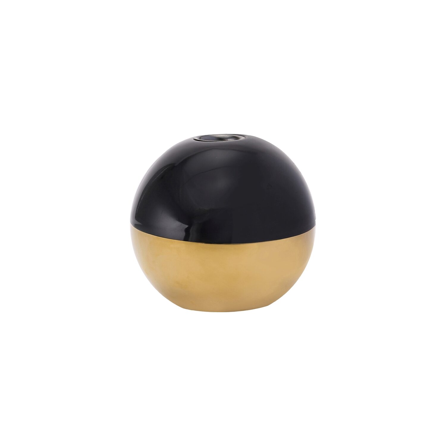 A633007 Ø10cm x H9.5cm Candle Holder In Gold And Black Colour