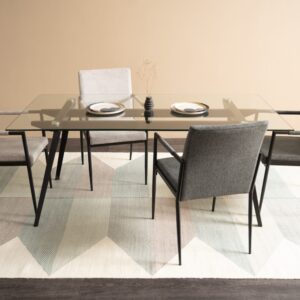 1+4 Archie Dining Table With Ferma Dining Chair - Greymist