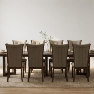 1+10 Zorven Dining Table With Saria Dining Chair