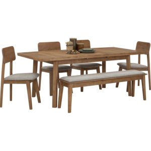 1+4+1 Toronto Ext Dining Table With Toronto Dining Chair & Toronto Bench