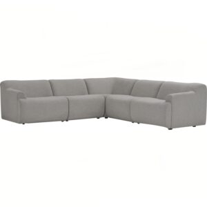 Mazel 4 Seater V Shape Sofa Set - Ash Grey