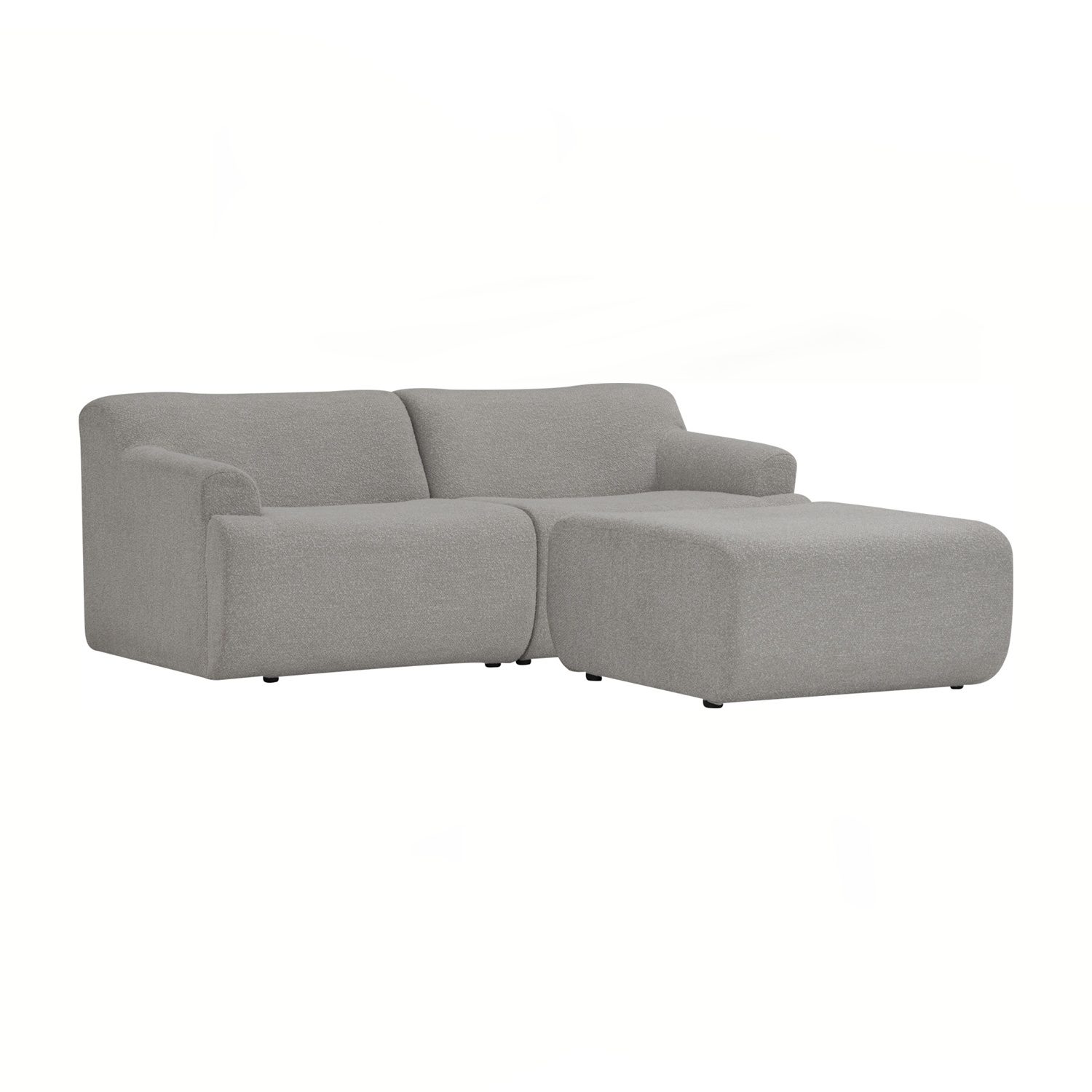 K23032 Mazel 2 Seater L Shape Sofa Set - Ash Grey