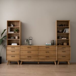 Toronto Bookcase With Toronto Side Table & Toronto 1.55m Dresser